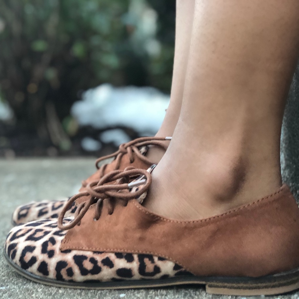 Cheetah Print & Suede Oxfords